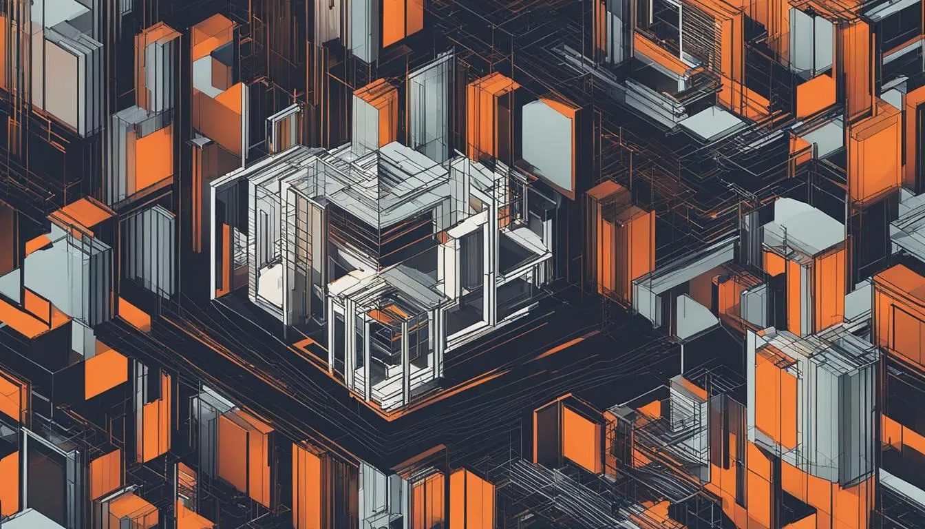 Abstrakcyjna ilustracja architektury oprogramowania z jedną warstwą ukrywającą złożony system