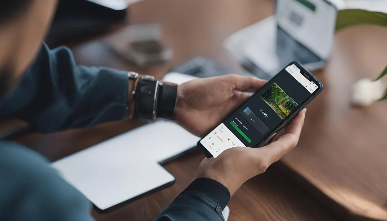 Smartfon z ikoną Dysku Google i chmury symbolizującą kopię zapasową danych